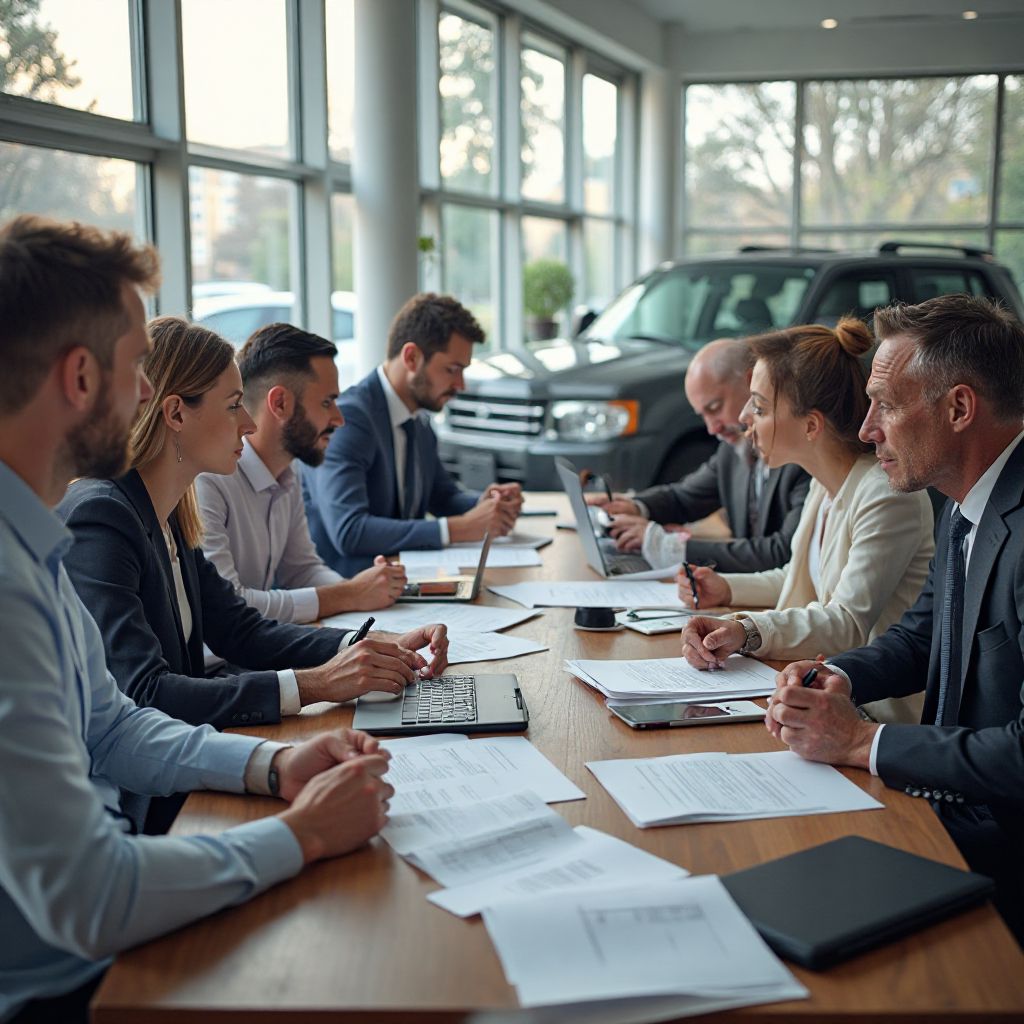 Reunión del equipo analizando opciones para cliente