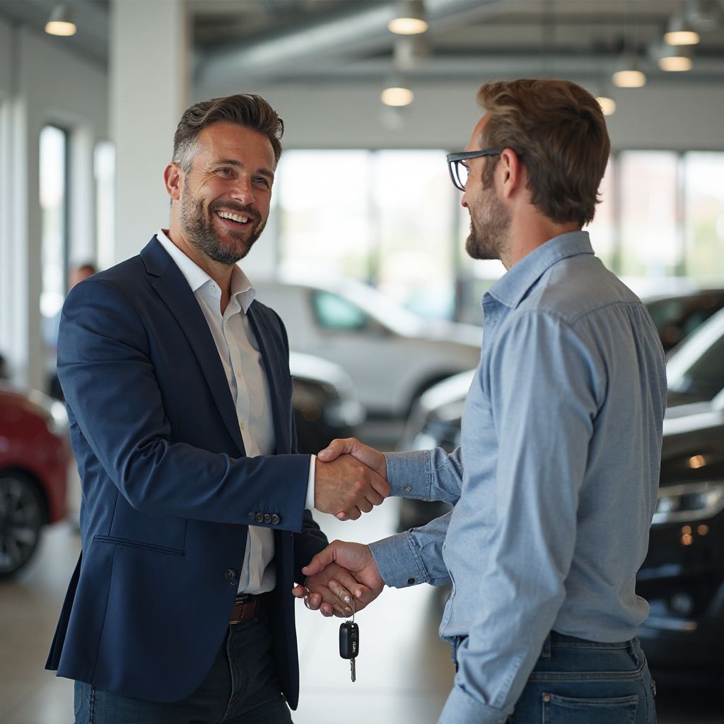 Cliente recibiendo llaves de su nuevo vehículo