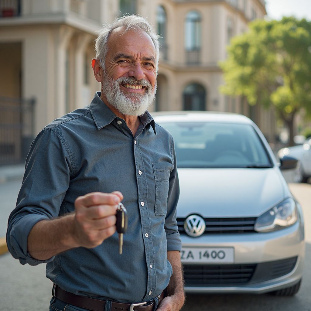 Carlos Méndez con su nuevo vehículo